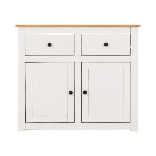 Panama White and Natural Wax 2 Door 2 Drawer Sideboard