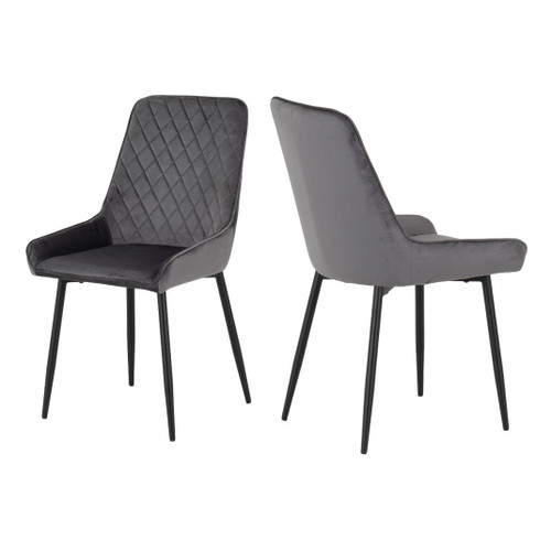 Pair of Avery Grey Velvet Chairs