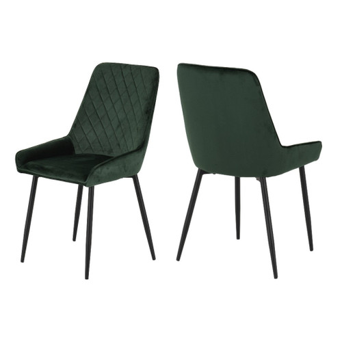 Pair of Avery Emerald Green Velvet Chairs