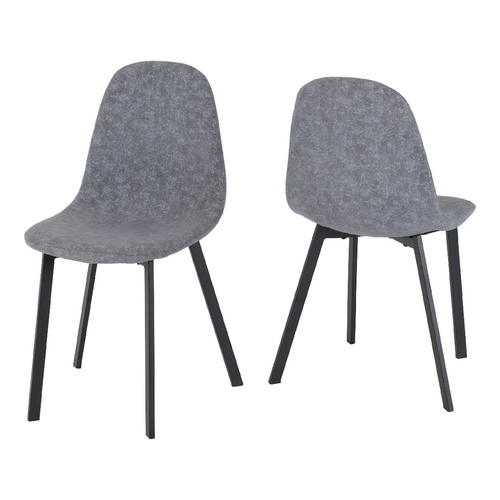 4 Berlin Dark Grey Fabric Dining Chairs