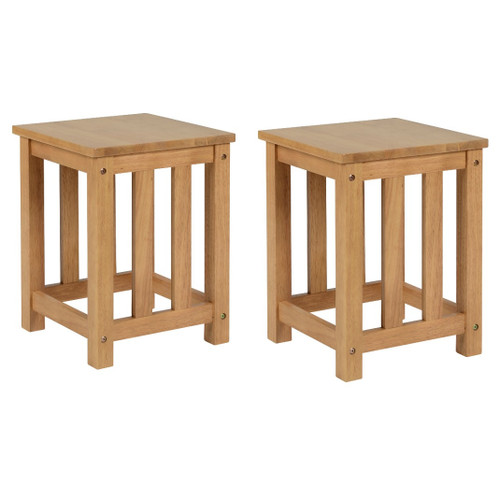 Pair of Richmond Oak Varnish Dining Table Stools