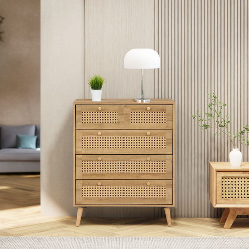 Manila Rattan 3+2 Drawer Chest