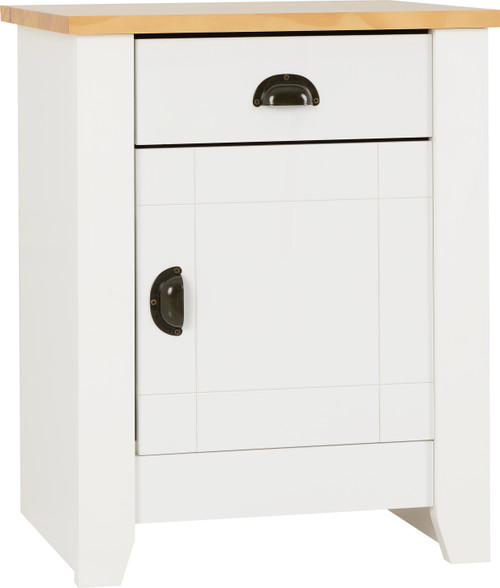 Ludlow White 1 Drawer 1 Door Bedside