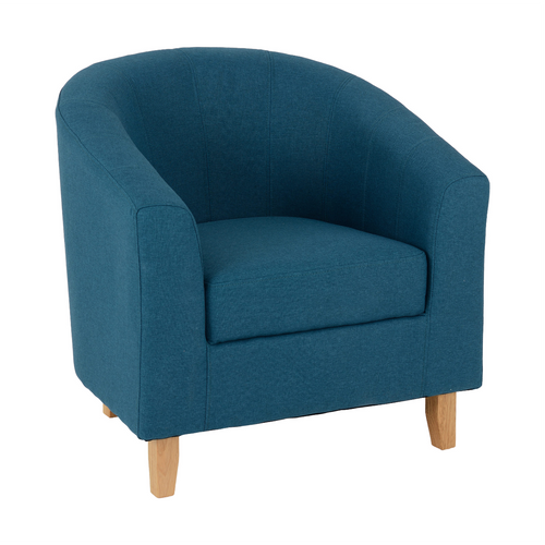 Tempo Petrol Blue Fabric Tub Chair