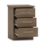 Nevada Rustic Oak 3 Drawer Bedside Cabinet