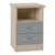 Nevada Grey and Oak 2 Drawer Bedside Cabinet