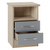 Nevada Grey and Oak 2 Drawer Bedside Cabinet