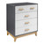 Cleveland White Grey and Oak Effect 3+2 Drawer Chest