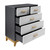 Cleveland White Grey and Oak Effect 3+2 Drawer Chest