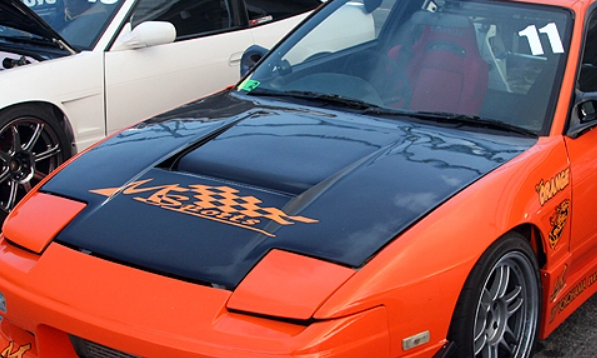 M-Sports Nissan 180sx/240sx - Colored Carbon Hood - KoruWorks