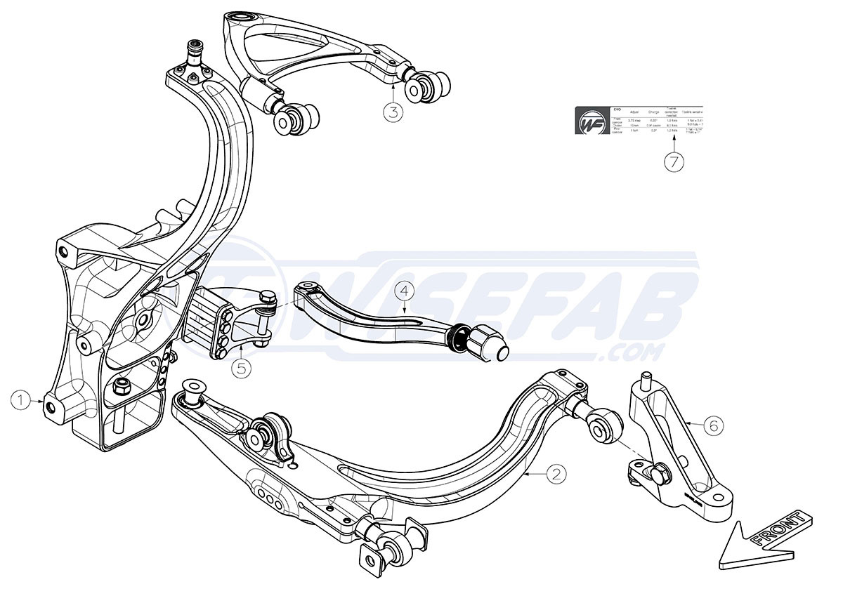 Wisefab Nissan R35 GT-R Front Suspension Drop Knuckle Kit