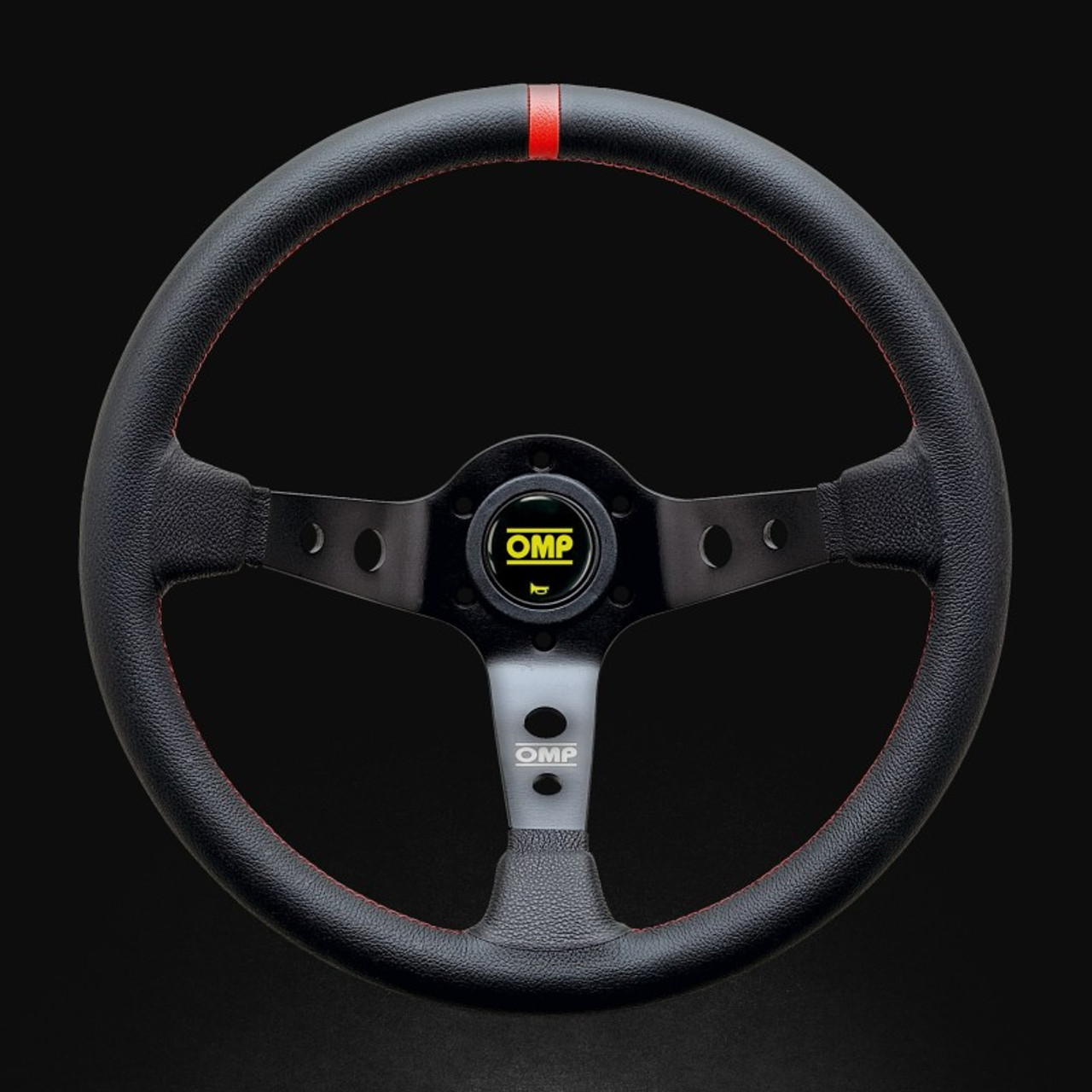 OMP Corsica Racing Steering Wheels 350mm - Black/Red - OD0-1956 