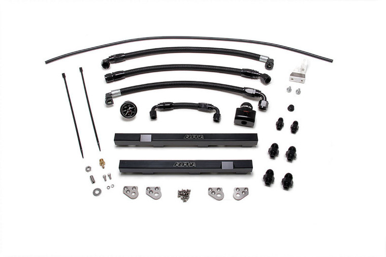 AMS Performance 2009+ Nissan GT-R R35 Alpha Fuel Rail Kit w/Regulator - Black - ALP.07.07.0002-1