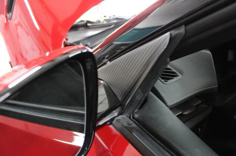 AMS Performance 2020+ Toyota GR Supra Anti-Wind Buffeting Kit - Gloss Carbon - AMS.38.06.0002-1