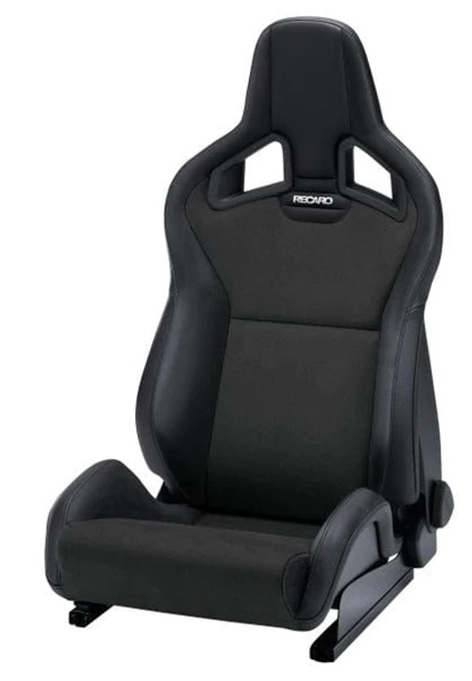 Recaro Sportster CS Passenger Seat - Black Vinyl/Black Dinamica (Grey Stitch Logo) - 410.00.2575-GY