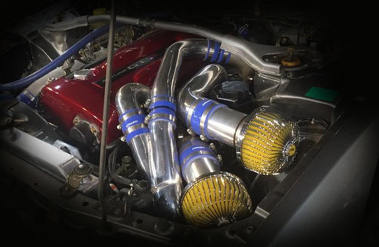 GReddy 95-02 Nissan Skyline GT-R BCNR33/BNR34 Twin Airinx AY-S Intake Kit w/ 80mm Z32 Airflow Meters - 11920264