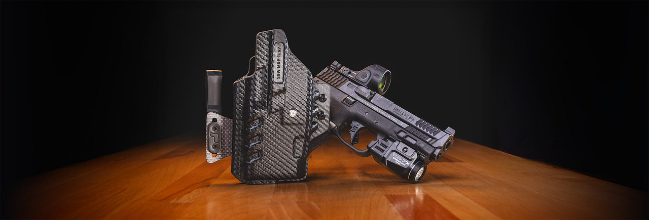 Tulster ARC holster securely fitted with Smith & Wesson M&P handgun – minimalist IWB design for everyday carry.