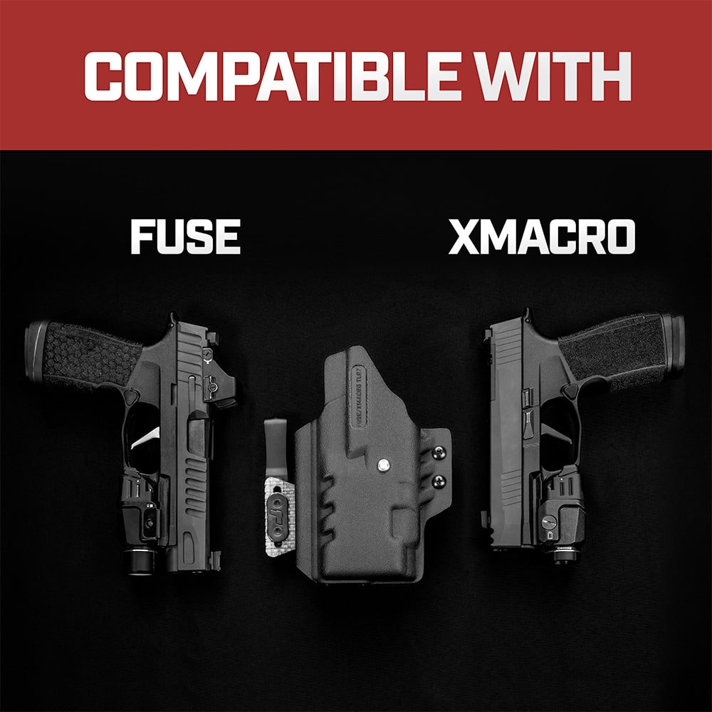 Front view of Tulster ARC IWB light-bearing holster for Sig Sauer P365 Fuse with Streamlight TLR-7, left-hand draw - Image 3