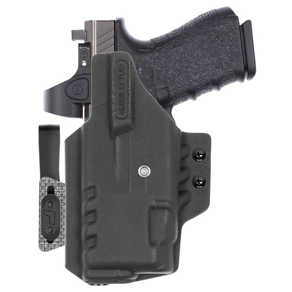 Front view of Tulster ARC IWB light-bearing holster for Glock 17 Streamlight TLR-7 , right-hand draw. - Image 2