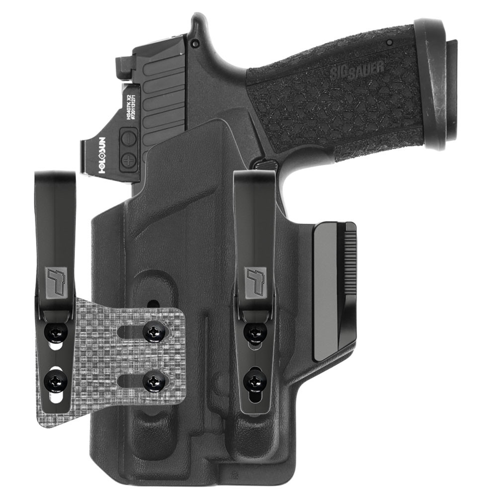 Front view of Tulster ARC IWB light-bearing holster for Sig Sauer P365 FUSE Streamlight TLR-7 Sub, left-hand draw. - Image 1