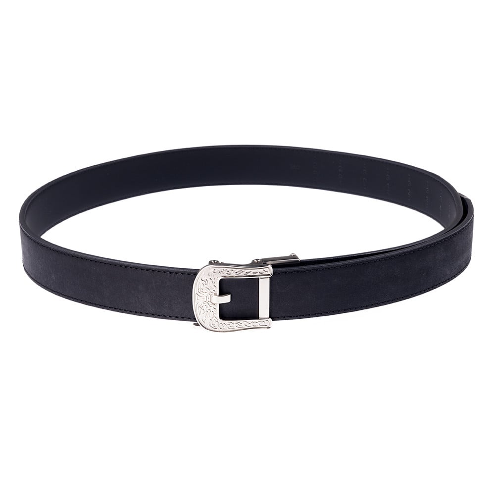 Kore Essentials - 1.5" Buffalo Leather Gun Belt - Black, Rodeo Buckle - Tulster