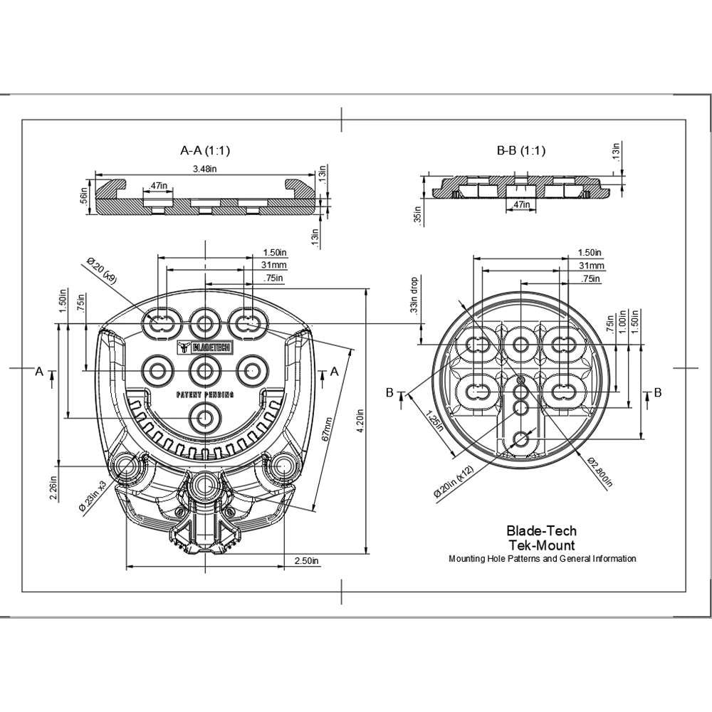 BLADE-TECH Tek-Mount (Quick Connect Mounting System) - Kit (Insert Disk and Receiver) Tulster - Image 2