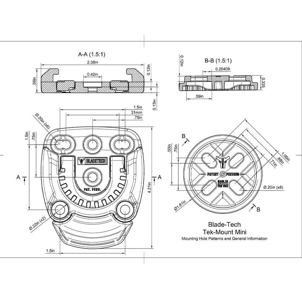 BLADE-TECH Tek-Mount Mini - Kit (Insert Disk and Receiver) Tulster - Image 2