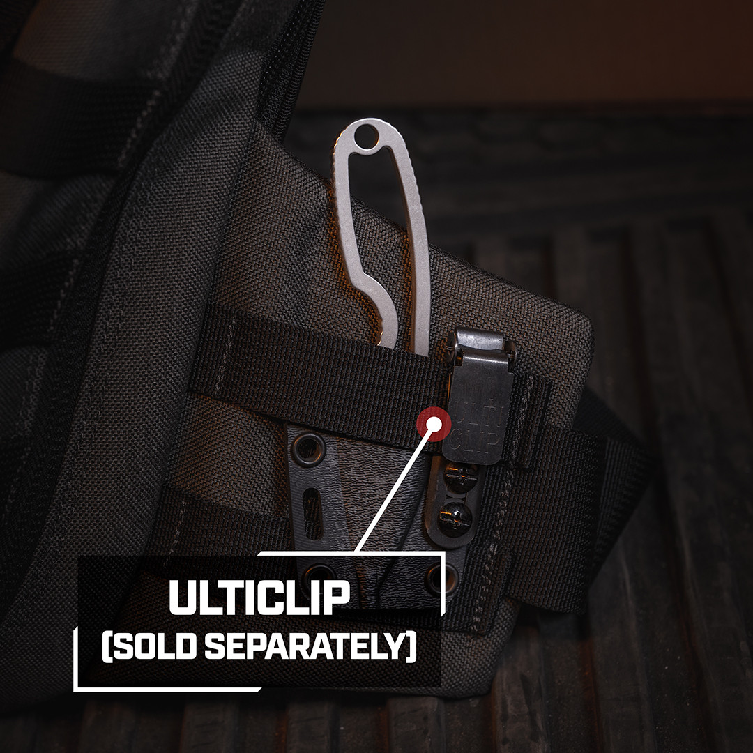 GreyWorks GW2 EDC Fixed Blade Knife in black with textured handle, compact fixed blade, and sleek tactical design for everyday carry, front view. - Image 4