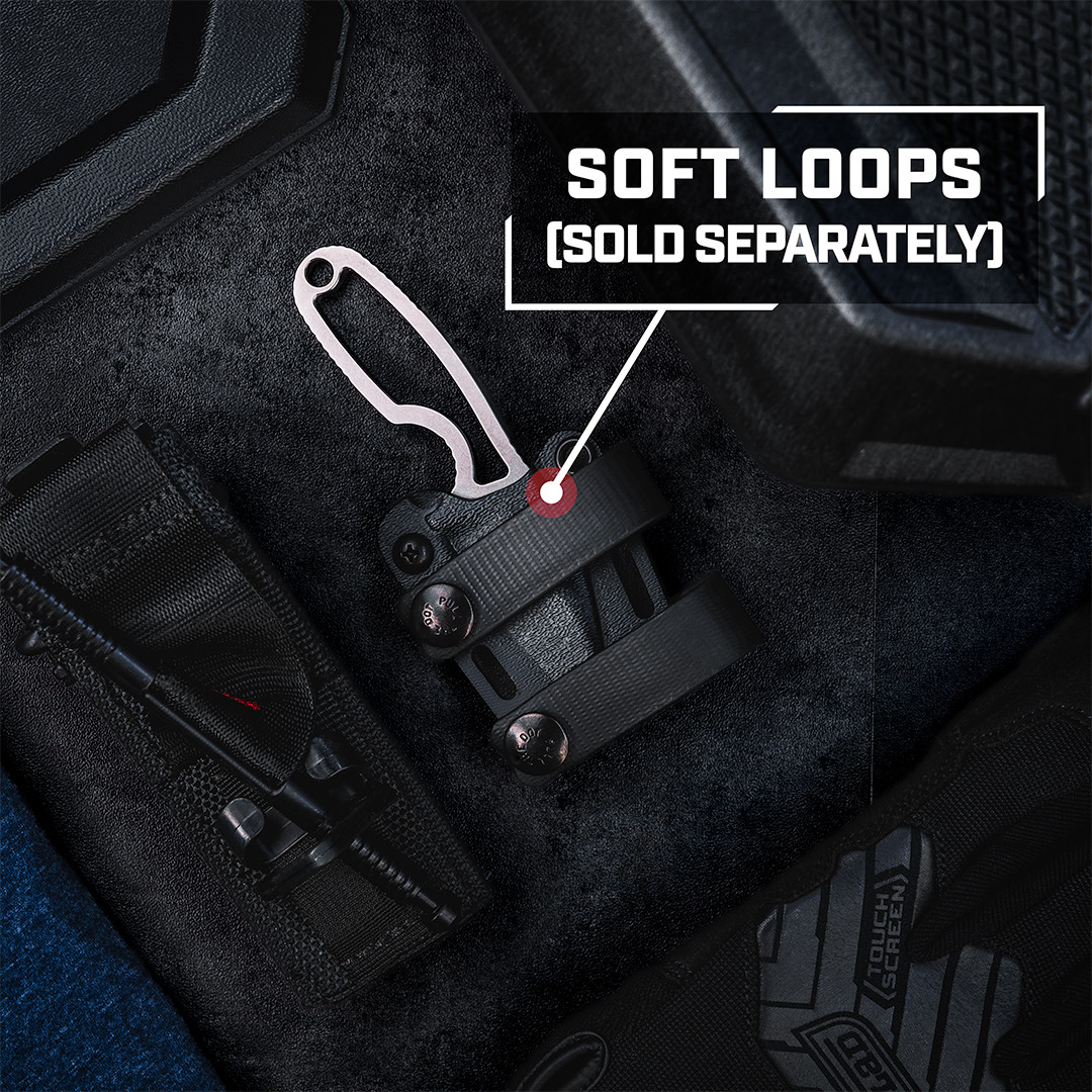 GreyWorks GW2 EDC Fixed Blade Knife in black with textured handle, compact fixed blade, and sleek tactical design for everyday carry, front view. - Image 5