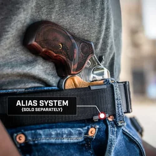Tulster RATH IWB revolver holster worn on a belt with the Alias System attachment, sold separately.