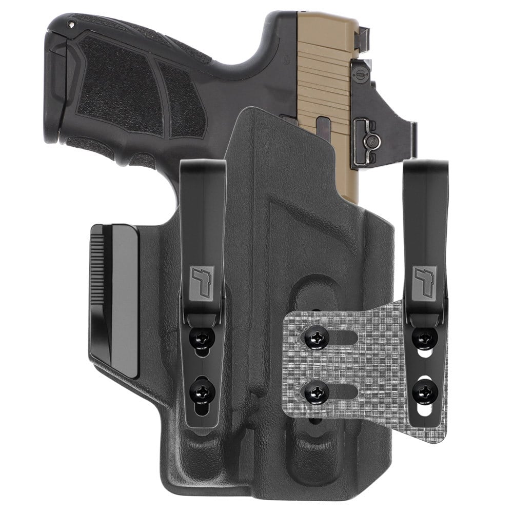 Front view of Tulster ARC IWB light-bearing holster for H&K CC9 Streamlight TLR-7 Sub, right-hand draw. - Image 1