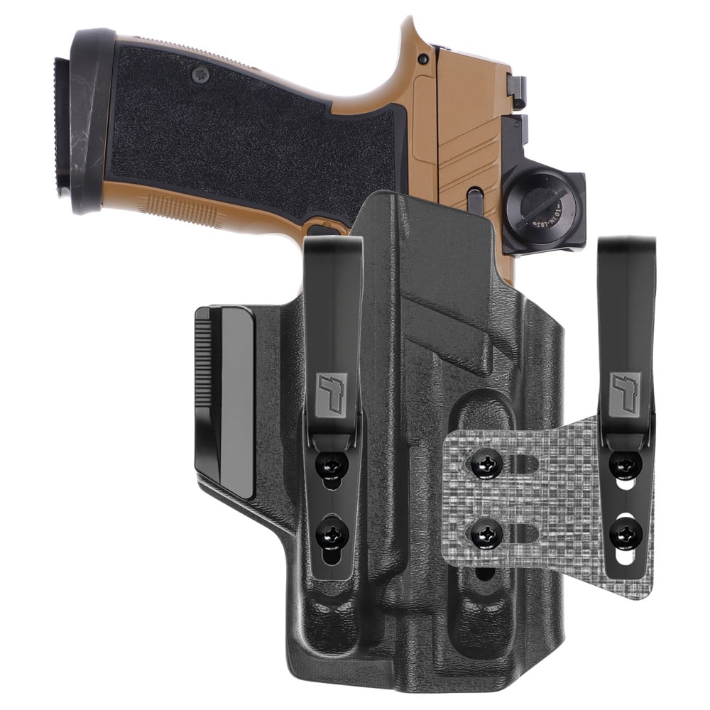 Front view of Tulster ARC IWB light-bearing holster for Sig Sauer P365 DH3 AXG Streamlight TLR-7 Sub, right-hand draw. - Image 1