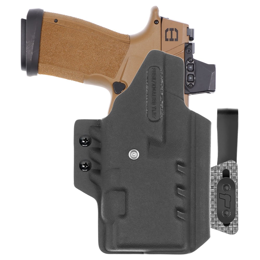 Front view of Tulster ARC IWB light-bearing holster for Sig Sauer P365-XF DH3 Streamlight TLR-7, left-hand draw. - Image 2