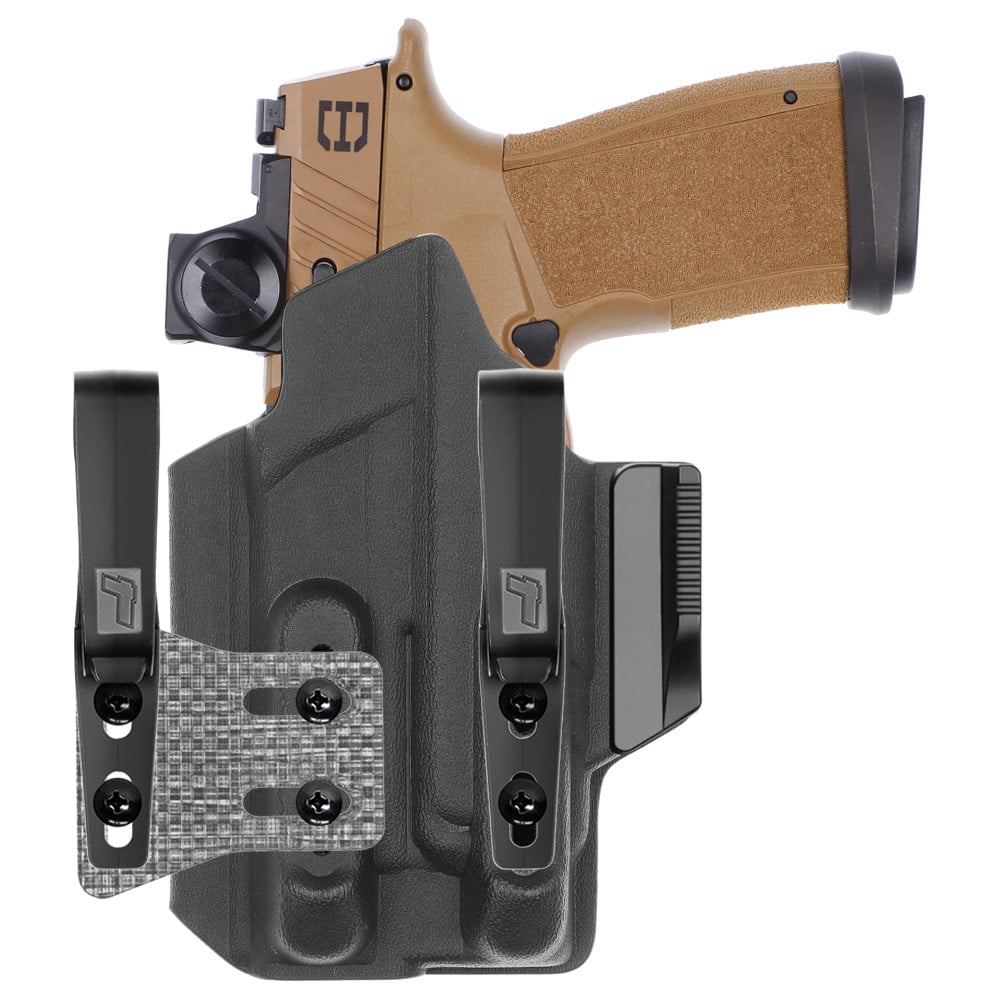 Front view of Tulster ARC IWB light-bearing holster for Sig Sauer P365-XF DH3 Streamlight TLR-7, left-hand draw. - Image 1