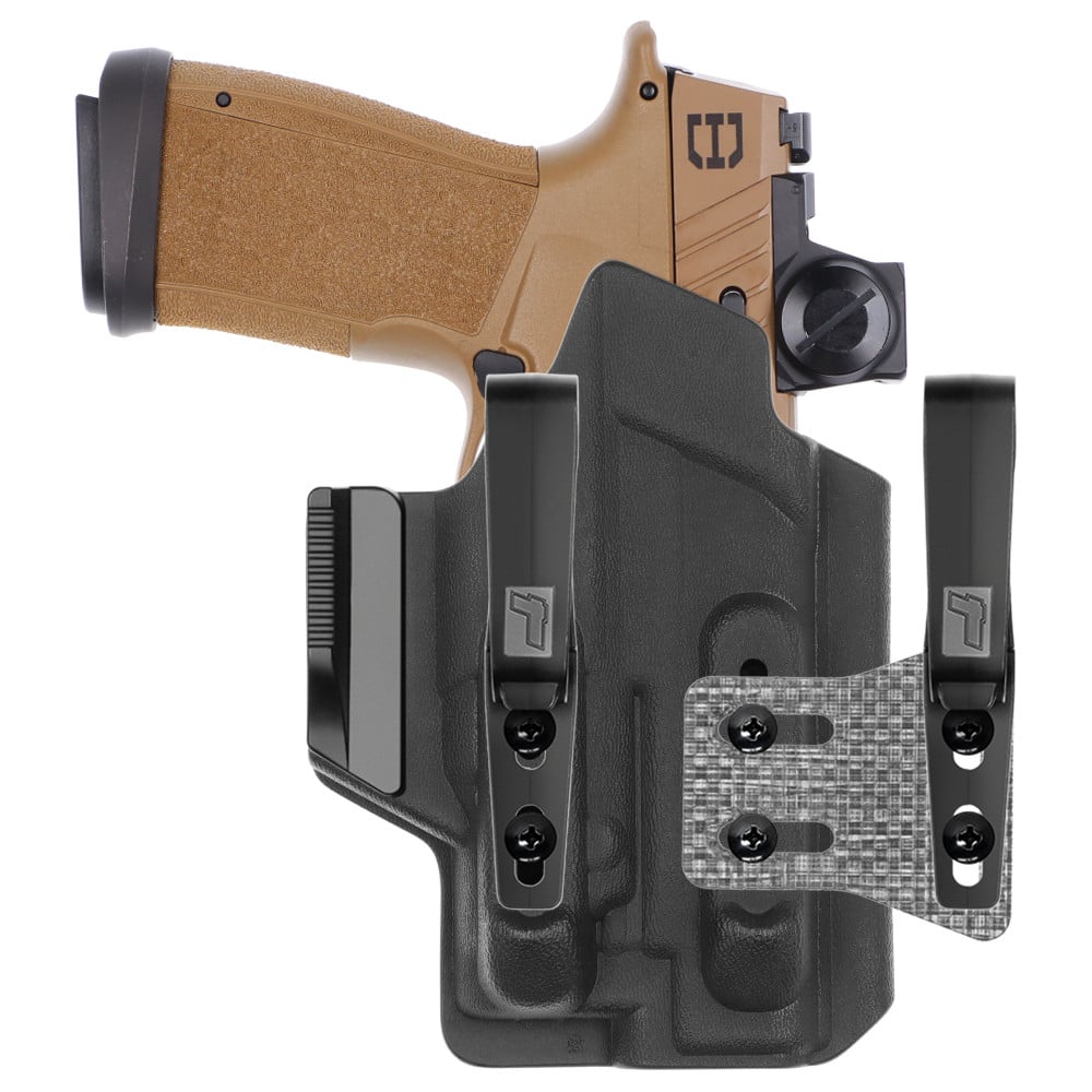 Front view of Tulster ARC IWB light-bearing holster for Sig Sauer P365-XF DH3 w/ Streamlight TLR-7 Sub, right-hand draw. - Image 1