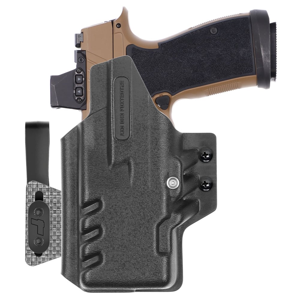 Front view of Tulster ARC IWB light-bearing holster for Sig Sauer P365 DH3 AXG Foxtrot2R, right-hand draw. - Image 2