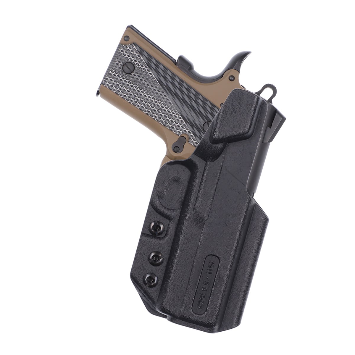 Front view of Tulster Profile+ IWB holster for 1911 3.5" rail, left-hand draw. - Image 2