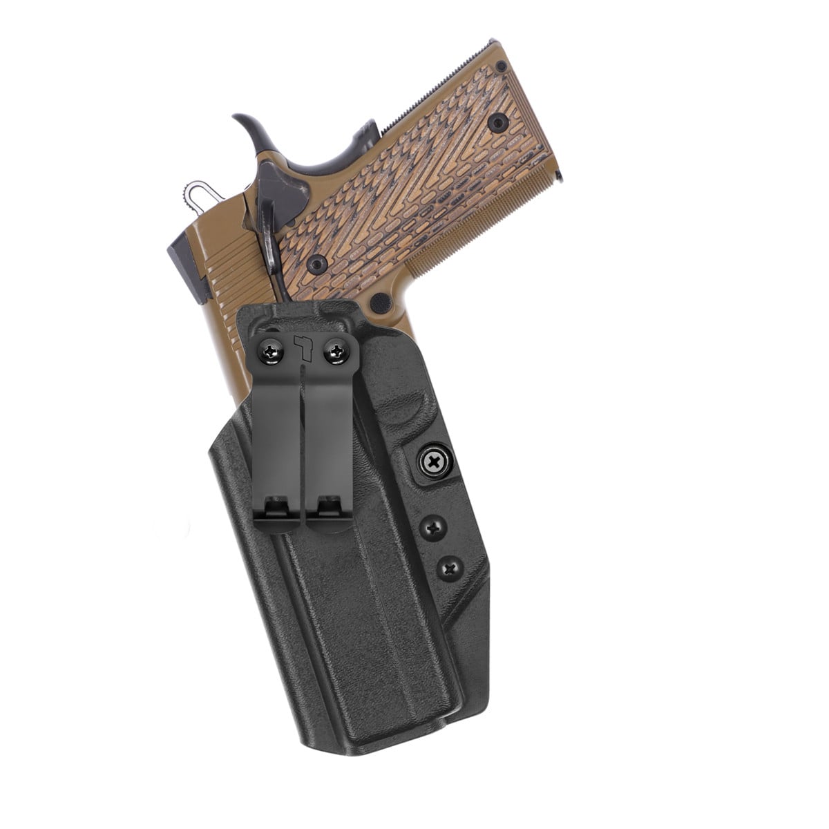 Front view of Tulster Profile+ IWB holster for 1911 4.25" rail, left-hand draw. - Image 1