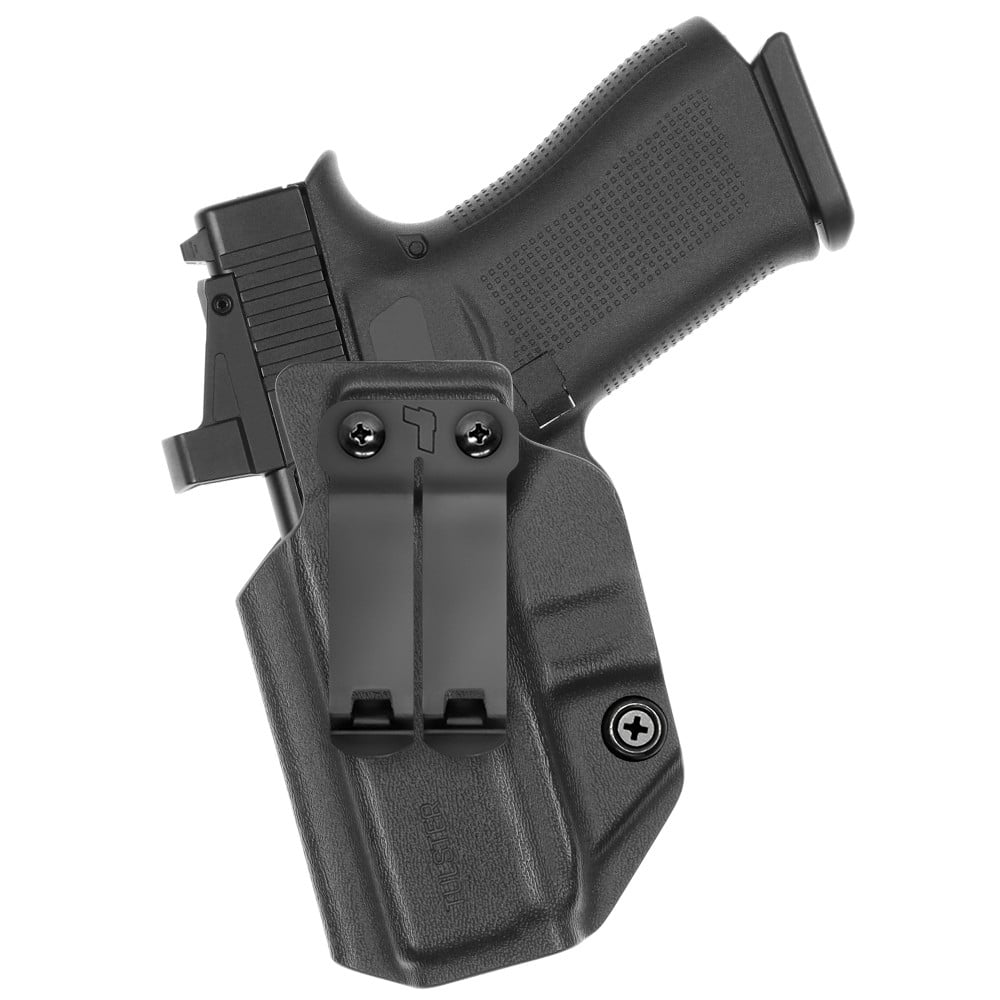 Optic Compatible Tulster Profile+ Inside The Waistband (IWB) Holster in Left Hand For Glock 43/43X/MOS For Concealed Carry In Black Kydex - Image 1