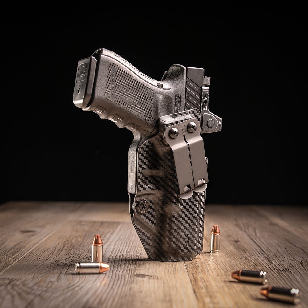 Optic Compatible Tulster Profile+ Inside The Waistband (IWB) Holster in Left Hand For Glock 43/43X/MOS For Concealed Carry In Black Kydex - Image 3