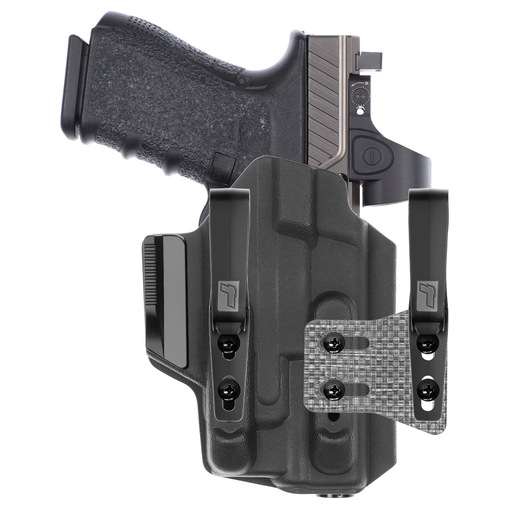 Optic Ready Glock 19 Inside The Waistband (IWB) Tulster ARC Holster Compatible With The TLR-7A/TLR-7X/TLR-7HLX For Concealed Carry in Black Kydex - Image 1