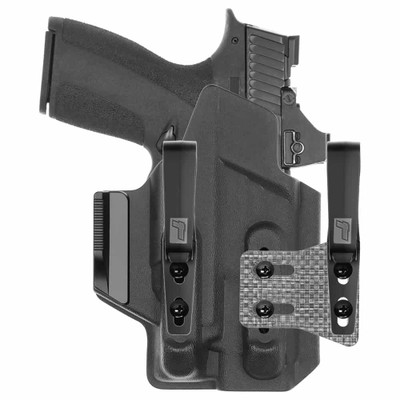 Front view of Tulster ARC IWB light-bearing holster for Smith & Wesson M&P Shield X with TLR7 Sub, right-hand draw.