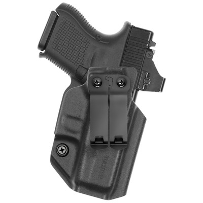 Front view of Tulster Profile+ IWB holster for Glock 26/27/27/33, right-hand draw
