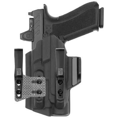 Front view of Tulster ARC IWB light-bearing holster for Shadow Systems DR920 Streamlight TLR-1, left-hand draw.