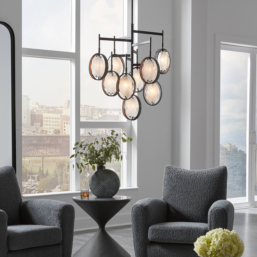 Maxin Dark Bronze 9 Light Chandelier | Contemporary Style Chandelier