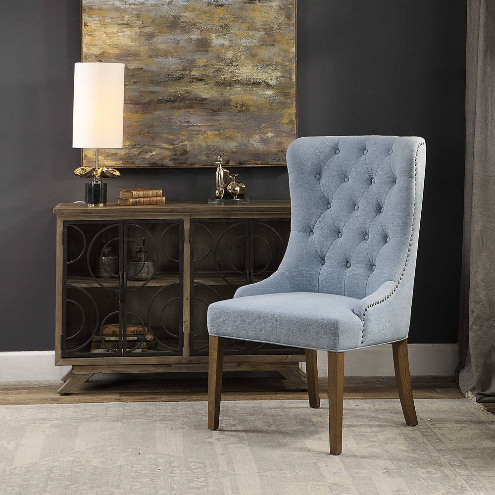 Rioni Tufted Wing Chair Mid-Century Modern Style Accent Chair1