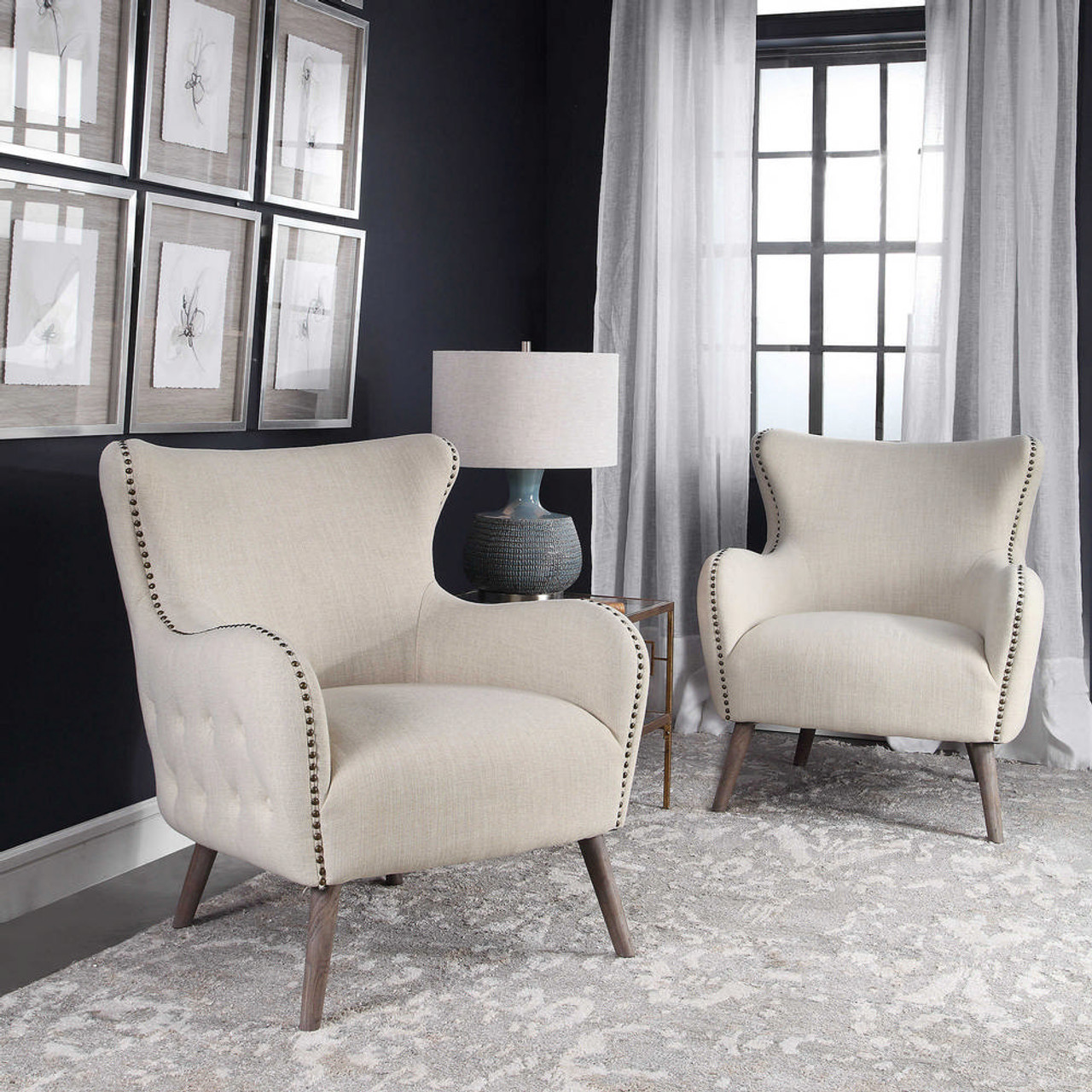 Donya Cream Accent Chair By Uttermost Maison Living