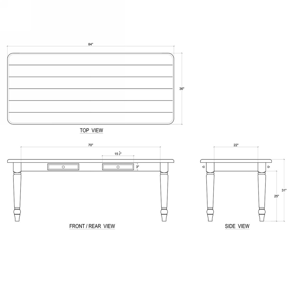 Farmhouse Dining Table 210Cm Farmhouse Style Dining Room Furniture