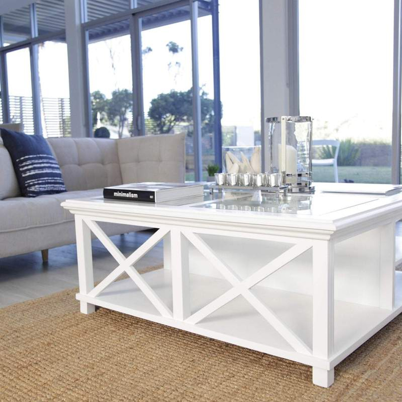 white hamptons coffee table