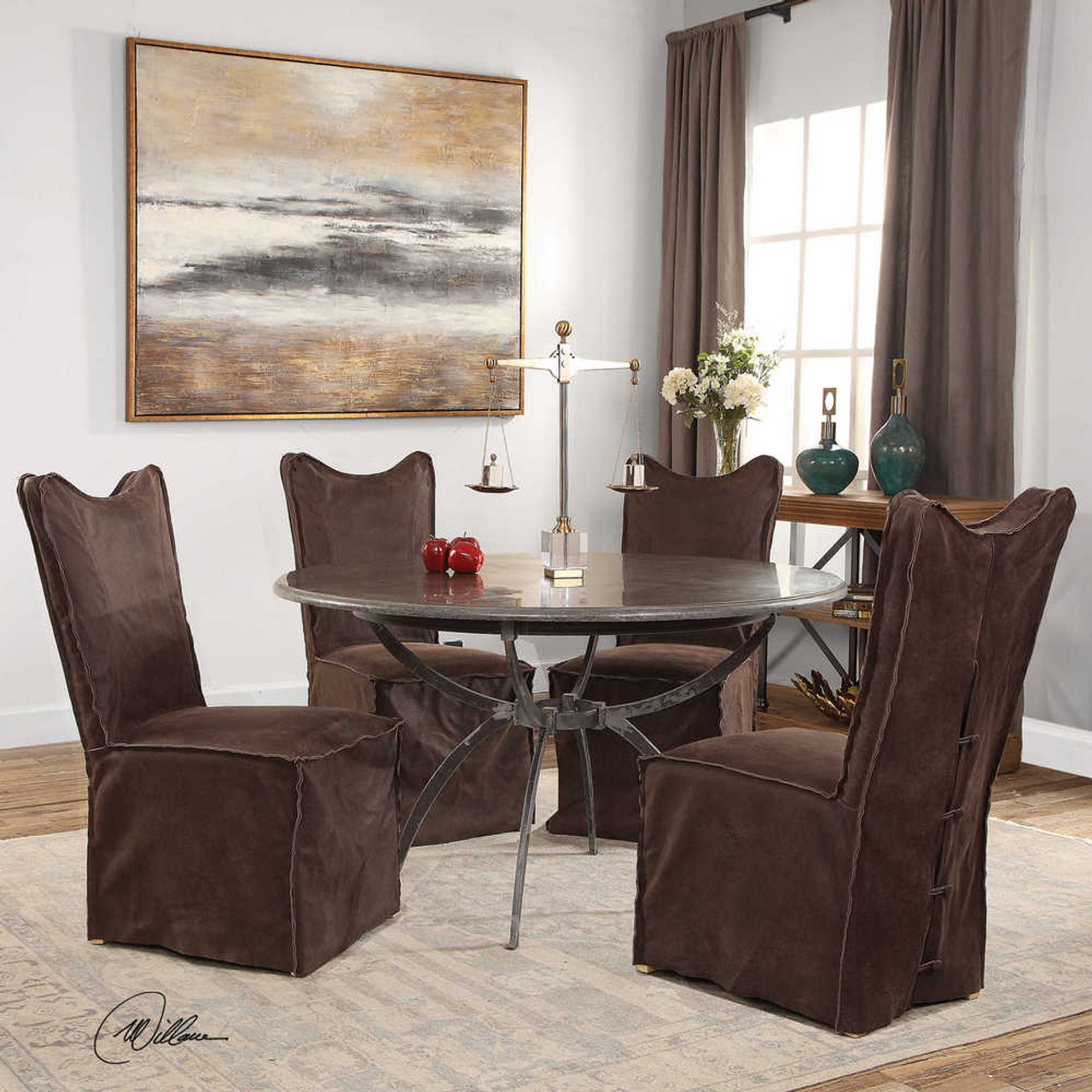 2 accent chairs and table set